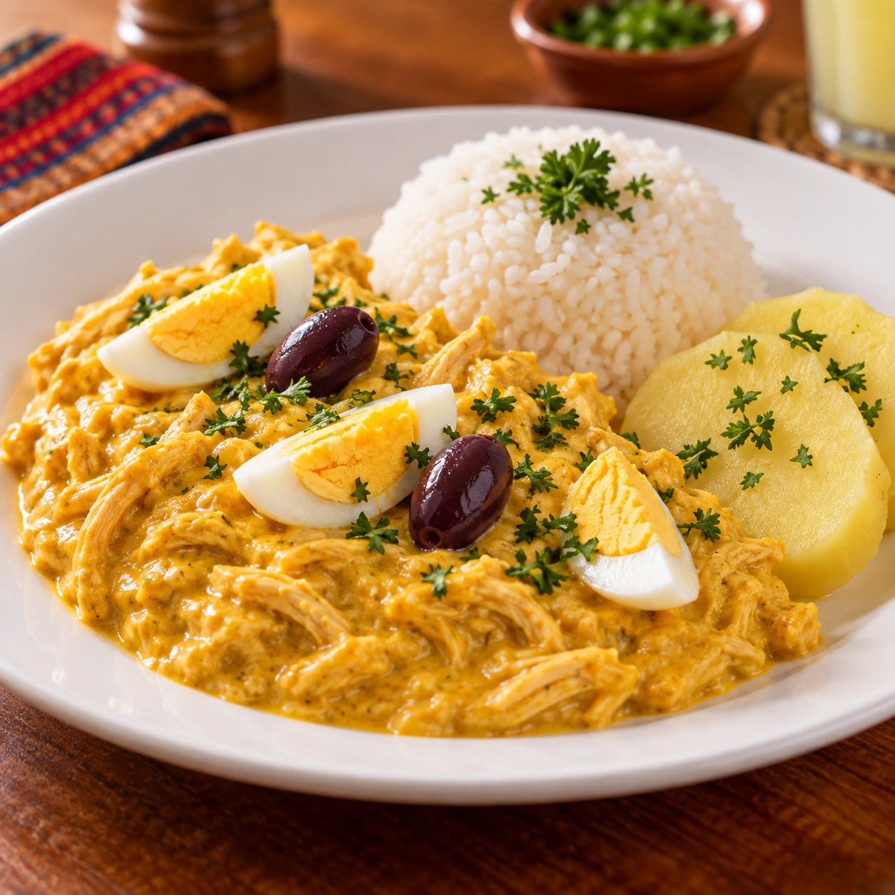 Ají de gallina con arroz